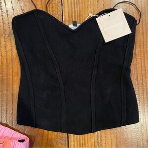 Kittenish Black Heavy Knit Stretch Corset Top NWT
